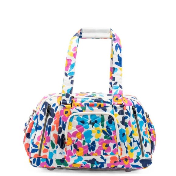 lug Handbags - Lug Propeller 2 Overnight Bag Wildflower Brights White with Neon Print